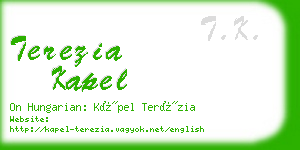 terezia kapel business card